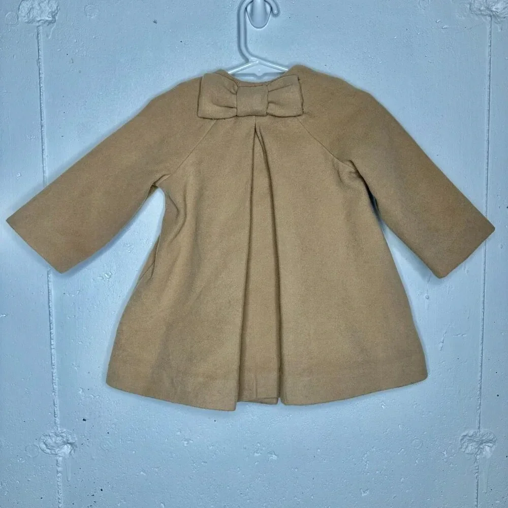 Baby GAP Double Breasted Tan Pea Coat Size 12-18 Months Classic Winter Formal